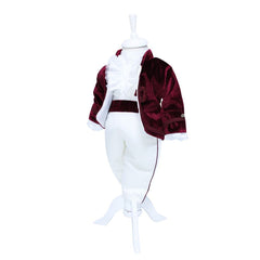 Costum Micul Print, alb-visiniu, pentru botez, 4 piese, camasa, sacou, pantaloni, palarie, pentru baieti, REC1149