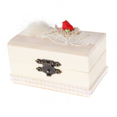 Cutiuta cufar pentru prima suvita, handmade, ivoire, 10x5x5 cm, Recostore, REC1802