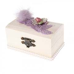 Cutiuta cufar pentru prima suvita, handmade, lila,10x5x5 cm, Recostore, REC1804