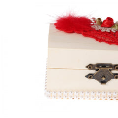 Cutiuta cufar pentru prima suvita, handmade, rosu,10x5x5 cm, Recostore, REC1806