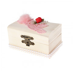 Cutiuta cufar pentru prima suvita, handmade, roz,10x5x5 cm, Recostore, REC1803