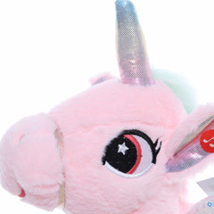 Jucarie de plus, unicorn roz cu paiete, 30x23x18 cm, Recostore, REC2310