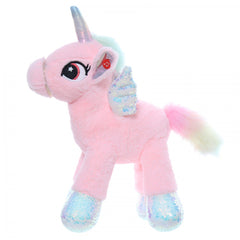 Jucarie de plus, unicorn roz cu paiete, 30x23x18 cm, Recostore, REC2310