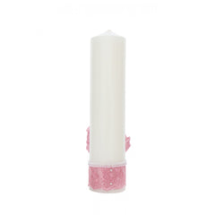 Lumanare botez, model Balerina, 30x7 cm, Roz pudrat,  Recostore, REC5002/4