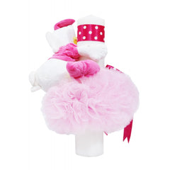 Lumanare tip glob cu Daisy Duck pentru botez, tulle roz si fundita ciclam, 40x7 cm, REC1458