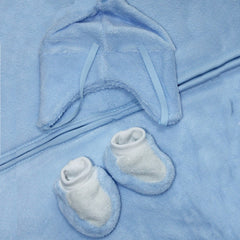 Portbebe gros pentru bebelusi, cu botosei si caciulita, albastru,  cocolino, Recostore, REC1643