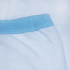 Prosop cu capison si manusa pentru bebelusi, alb-albastru, 90x70 cm, Recostore, REC1635