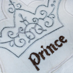 Prosop cu capison si manusa pentru bebelusi, prince, alb, 90x90 cm, Recostore, REC1637
