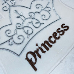 Prosop cu capison si manusa pentru bebelusi, princess, alb, 90x90 cm, Recostore, REC1639