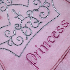 Prosop cu capison si manusa pentru bebelusi, princess, roz, 90x90 cm, REC1640