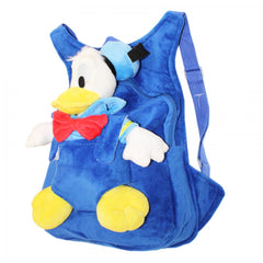 Rucsac cocolino pentru copii accesorizat cu jucarie de plus, Donald Duck, albastru, Recostore, 32x25x12 cm, REC1572