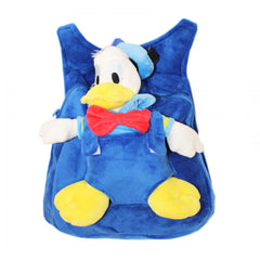 Rucsac cocolino pentru copii accesorizat cu jucarie de plus, Donald Duck, albastru, Recostore, 32x25x12 cm, REC1572