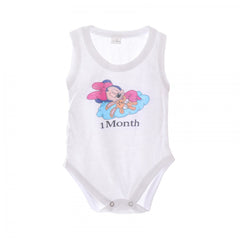 Set 12 body-uri aniversare pentru bebelusi, Minnie Mouse, Recostore, REC2030, 1-12 luni