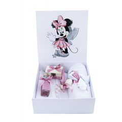 Set cutie trusou cu lumanare, 9 piese, Minnie Mouse "Cu drag de la nasi", roz pudrat, Recostore, REC2409