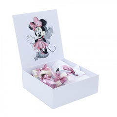 Set cutie trusou cu lumanare, 9 piese, Minnie Mouse "Cu drag de la nasi", roz pudrat, Recostore, REC2409