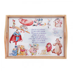 Set tava pentru taiere mot la baieti, model cu personaje disney, 6 piese, albastru electric, 35x20 cm, Recostore, REC1967/101