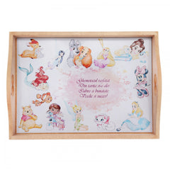 Set tava pentru taiere mot/turta fete, model disney, 6 piese, roz pudrat, 35x20 cm, Recostore, REC1967/88