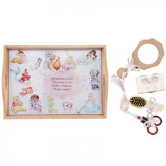 Set tava pentru taiere mot/turta fete, model disney, 6 piese, roz pudrat, 35x20 cm, Recostore, REC1967/88