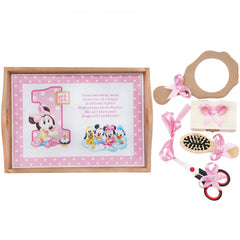 Set tava pentru taiere mot/turta fete, model Minnie Mouse 6 piese, roz, 35x20 cm, Recostore, REC1967/86