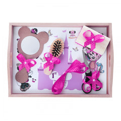 Set tava pentru taiere mot/turta, model cu Minnie Mouse, ciclame, 6 piese, 35x20 cm, Recostore, REC1967/122