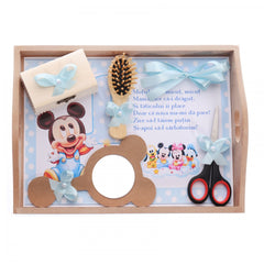 Set tavita pentru taiere mot baieti, Mickey Mouse, 6 piese, bleu, 35x20 cm, Recostore, REC1967/24