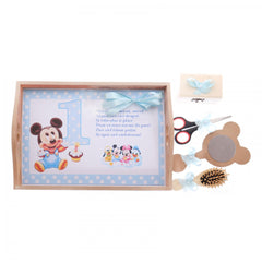 Set tavita pentru taiere mot baieti, Mickey Mouse, 6 piese, bleu, 35x20 cm, Recostore, REC1967/24