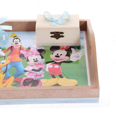 Set tavita pentru taiere mot baieti, Mickey Mouse si prietenii, 6 piese, bleu, 35x20 cm, Recostore, REC1967/19