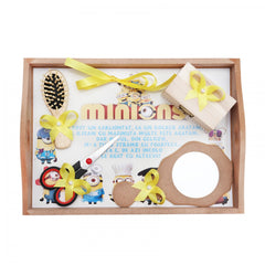 Set tavita pentru taiere mot baieti, Minions cu meserii, 6 piese, galben, 35x20 cm, Recostore, REC1967/61