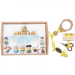 Set tavita pentru taiere mot baieti, Minions cu meserii, 6 piese, galben, 35x20 cm, Recostore, REC1967/61