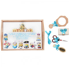 Set tavita pentru taiere mot baieti, Minions cu meserii, 6 piese, turcoaz, 35x20 cm, Recostore, REC1967/64