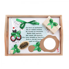 Set tavita pentru taiere mot baieti, urs cu meserii, 6 piese, verde, 35x20 cm, Recostore, REC1967/57