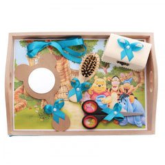 Set tavita pentru taiere mot baieti, Winnie The Pooh si prietenii, 6 piese, turcoaz, 35x20 cm, Recostore, REC1967/13