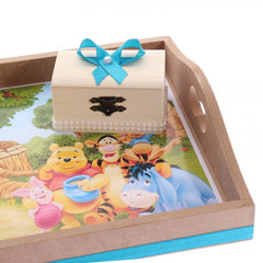 Set tavita pentru taiere mot baieti, Winnie The Pooh si prietenii, 6 piese, turcoaz, 35x20 cm, Recostore, REC1967/13