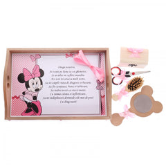 Set tavita pentru taiere mot-turta fete, Minnie Mouse, 6 piese, roz, 35x20 cm,  Recostore, REC1967/40