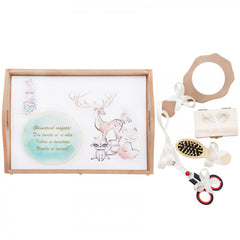 Set tavita pentru taiere mot/turta fete, model bufnite, vulpita si cerb, 6 piese, ivoire, 35x20 cm, Recostore, REC1967/72