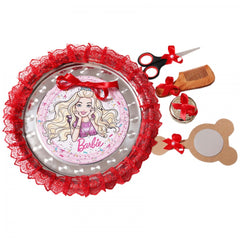 Tavita rotunda cu Barbie pentru taierea motului, 30 cm, dantela rosie, 6 piese, Recostore, REC1969/22