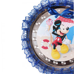 Tavita rotunda cu Mickey Mouse pentru taierea motului, 30 cm, dantela albastru eletric, 6 piese, Recostore, REC1969/59