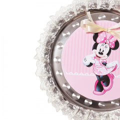 Tavita rotunda cu Minnie Mouse pentru taierea motului, 30 cm, dantela ivoire, 6 piese, Recostore, REC1969/12