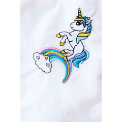 Trusou brodat cu unicorn pentru botez de fete, 7 piese, turcoaz, Recostore, REC2197