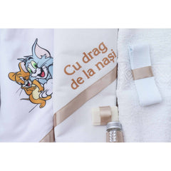 Trusou imprimat cu Tom & Jerry pentru botez, 6 piese, crem, Recostore, REC2223