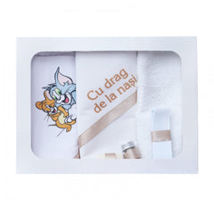 Trusou imprimat cu Tom & Jerry pentru botez, 6 piese, crem, Recostore, REC2223