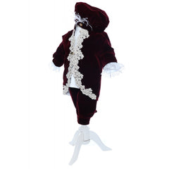 Trusou Micul Printisor pentru botez de baieti, costum visiniu, lumanare cu papion, 12 piese, Recostore, REC2300